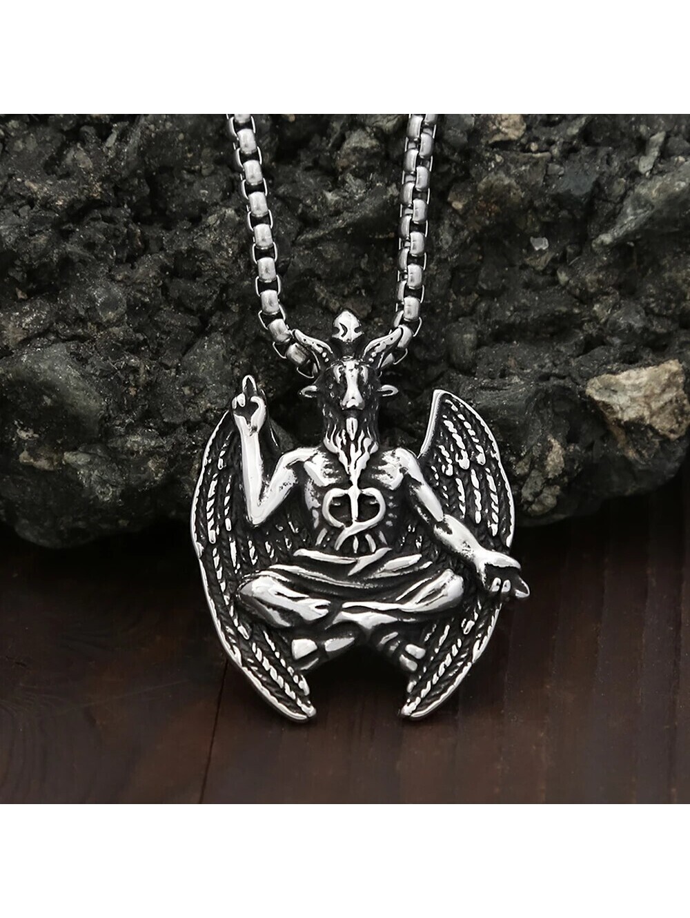 BAPHOMET PENDANT NECKLACE Stainless Steel satan 666 black metal death metal goth